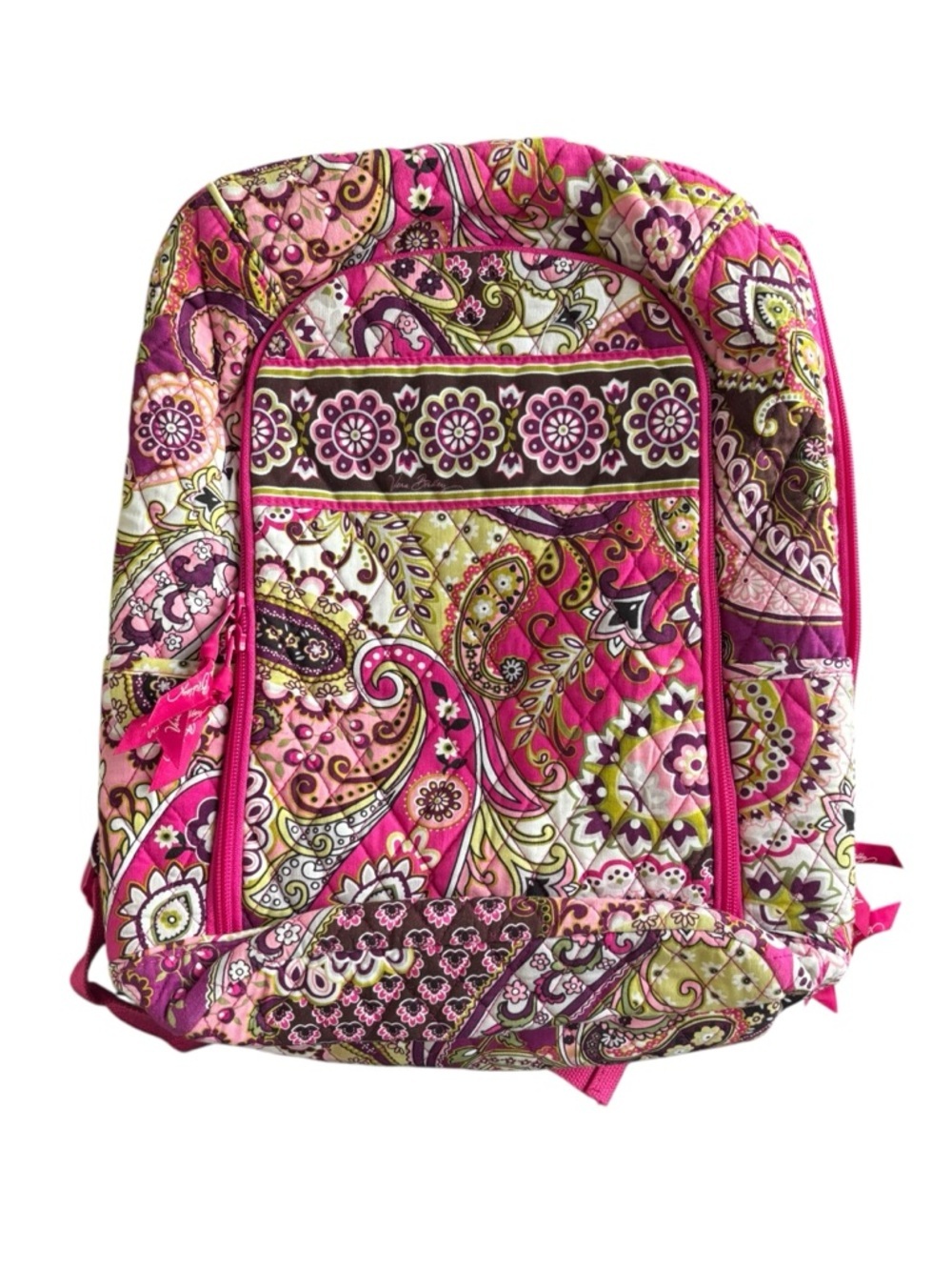 Vera Bradley Quilted Very Berry Paisley Backpack Pink Floral Pattern